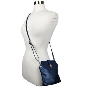 IL GIGLIO Blue Italian Leather Tuscan Handcrafted Evening Crossbody Bag Purse